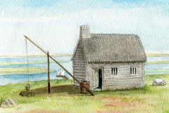 Paul Cuffe was born January 17, 1759, on Cuttyhunk Island, which is part of the Elizabeth Islands south of Westport. His family lived in a house like this. His father used the small sailboat for traveling between the islands and for fishing.
