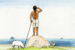 Paul grew up on Cuttyhunk helping his father and brothers tend sheep and catch fish. He learned about boats and sailing.  Did he dream of going to sea and becoming a ship captain?