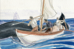 Paul was a crew member on two whaling ships when he was 14 and 16 years old. On a third whaling voyage in 1776, he and his shipmates were captured by the British Navy and imprisoned for three months.