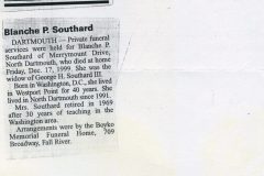 Blanche Southard obituary