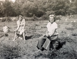 C.late 1930’s/early 1940’s Frances (left) and Josephine Zembo picking potatoes.